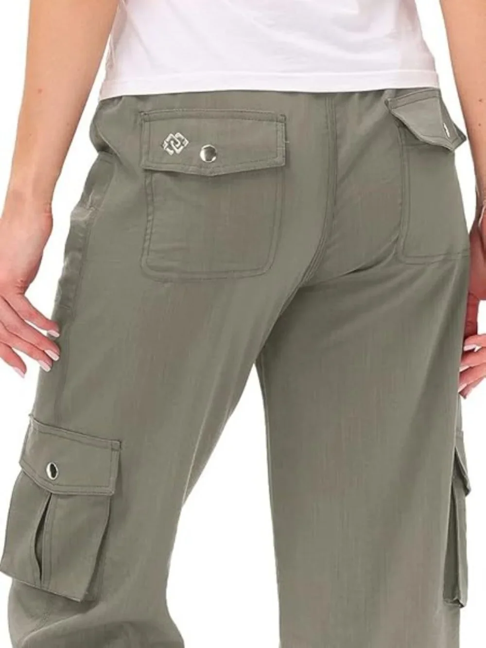 Women's Cargo Hiking Capri Pants Lightweight Quick Dry Running Athletic Casual - Picture 3 of 14